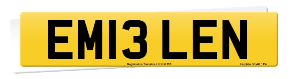 Registration number EM13 LEN